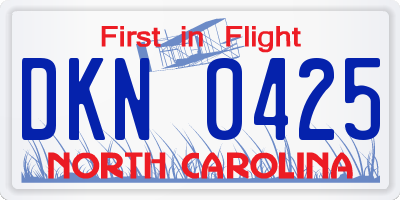 NC license plate DKN0425