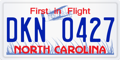 NC license plate DKN0427