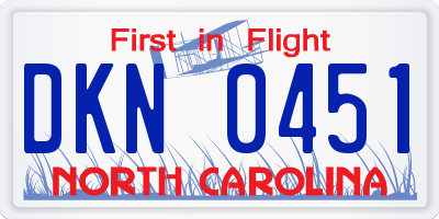 NC license plate DKN0451
