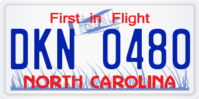 NC license plate DKN0480