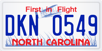 NC license plate DKN0549