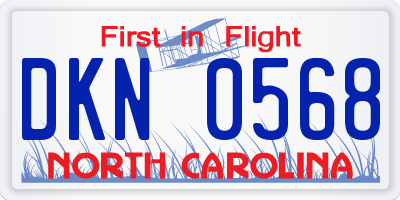 NC license plate DKN0568