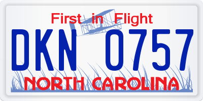 NC license plate DKN0757