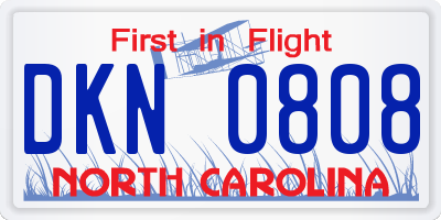 NC license plate DKN0808