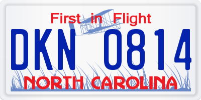 NC license plate DKN0814