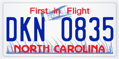 NC license plate DKN0835
