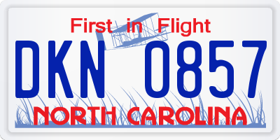 NC license plate DKN0857