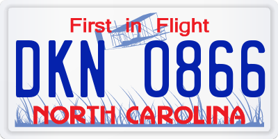 NC license plate DKN0866