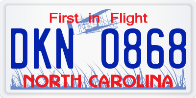 NC license plate DKN0868