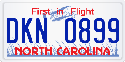 NC license plate DKN0899