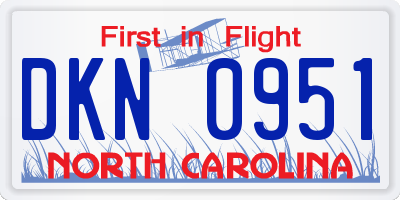 NC license plate DKN0951