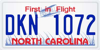 NC license plate DKN1072