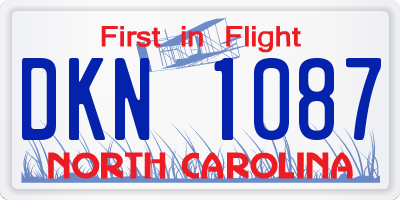 NC license plate DKN1087