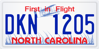 NC license plate DKN1205