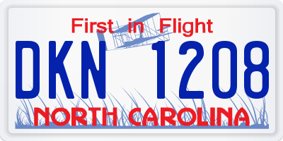 NC license plate DKN1208