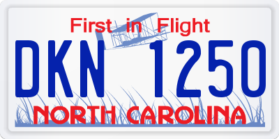 NC license plate DKN1250