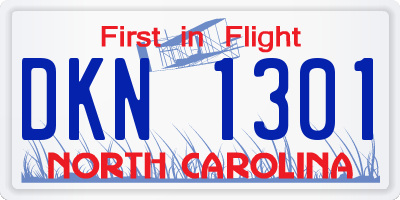 NC license plate DKN1301