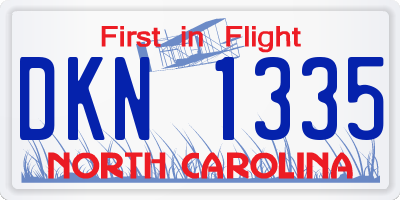 NC license plate DKN1335