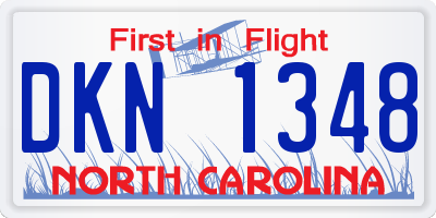 NC license plate DKN1348