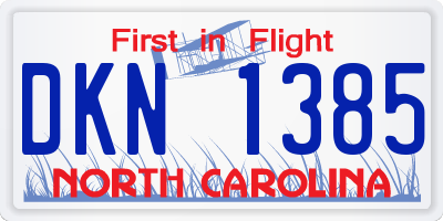 NC license plate DKN1385