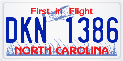 NC license plate DKN1386