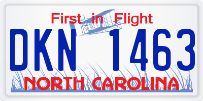 NC license plate DKN1463