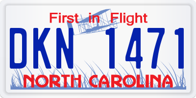 NC license plate DKN1471