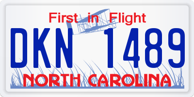 NC license plate DKN1489