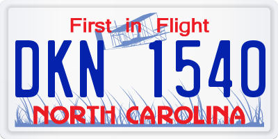 NC license plate DKN1540