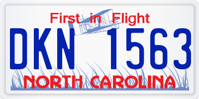 NC license plate DKN1563