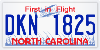 NC license plate DKN1825