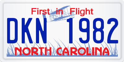 NC license plate DKN1982