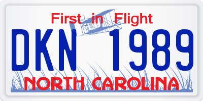 NC license plate DKN1989