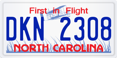 NC license plate DKN2308