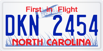 NC license plate DKN2454
