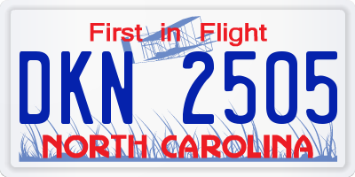 NC license plate DKN2505
