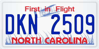 NC license plate DKN2509