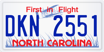 NC license plate DKN2551