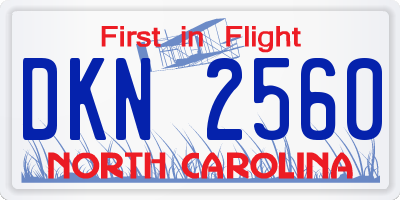 NC license plate DKN2560