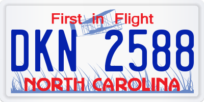 NC license plate DKN2588