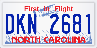 NC license plate DKN2681