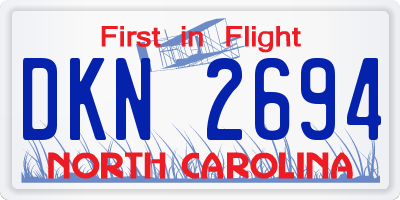 NC license plate DKN2694