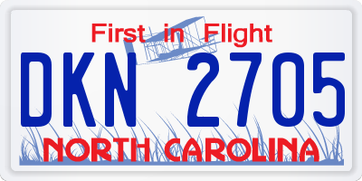 NC license plate DKN2705