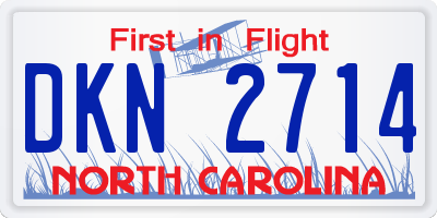 NC license plate DKN2714