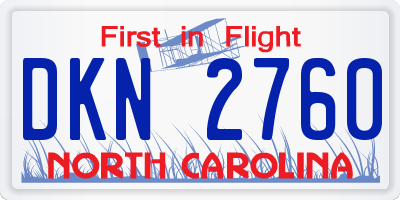 NC license plate DKN2760
