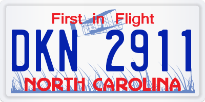 NC license plate DKN2911