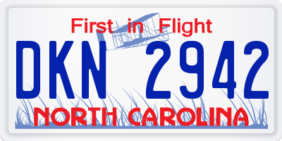 NC license plate DKN2942