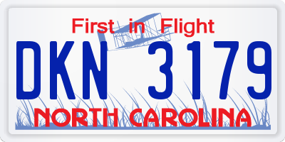 NC license plate DKN3179