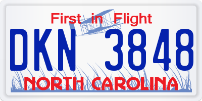 NC license plate DKN3848