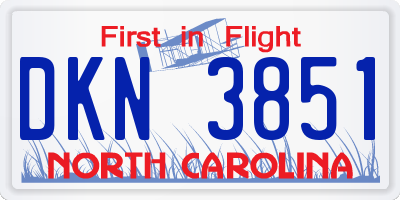 NC license plate DKN3851